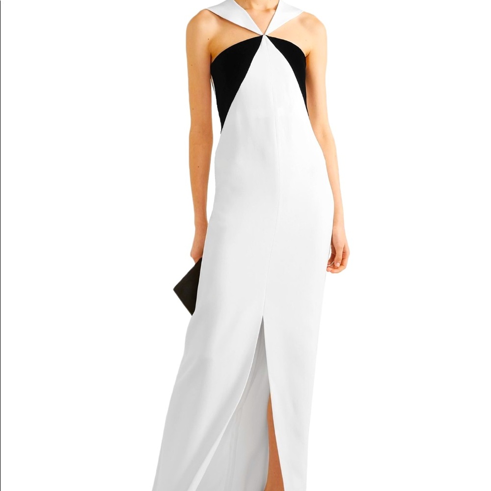Givenchy Black and White Halter Gown